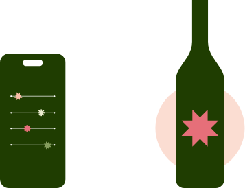 Illustration showing how the flavor filter leads to personalized wine recommendations