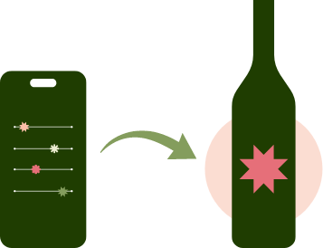 Illustration showing how the flavor filter leads to personalized wine recommendations
